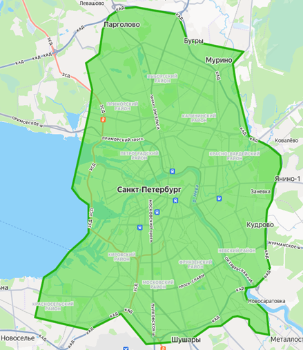 Карта доставки